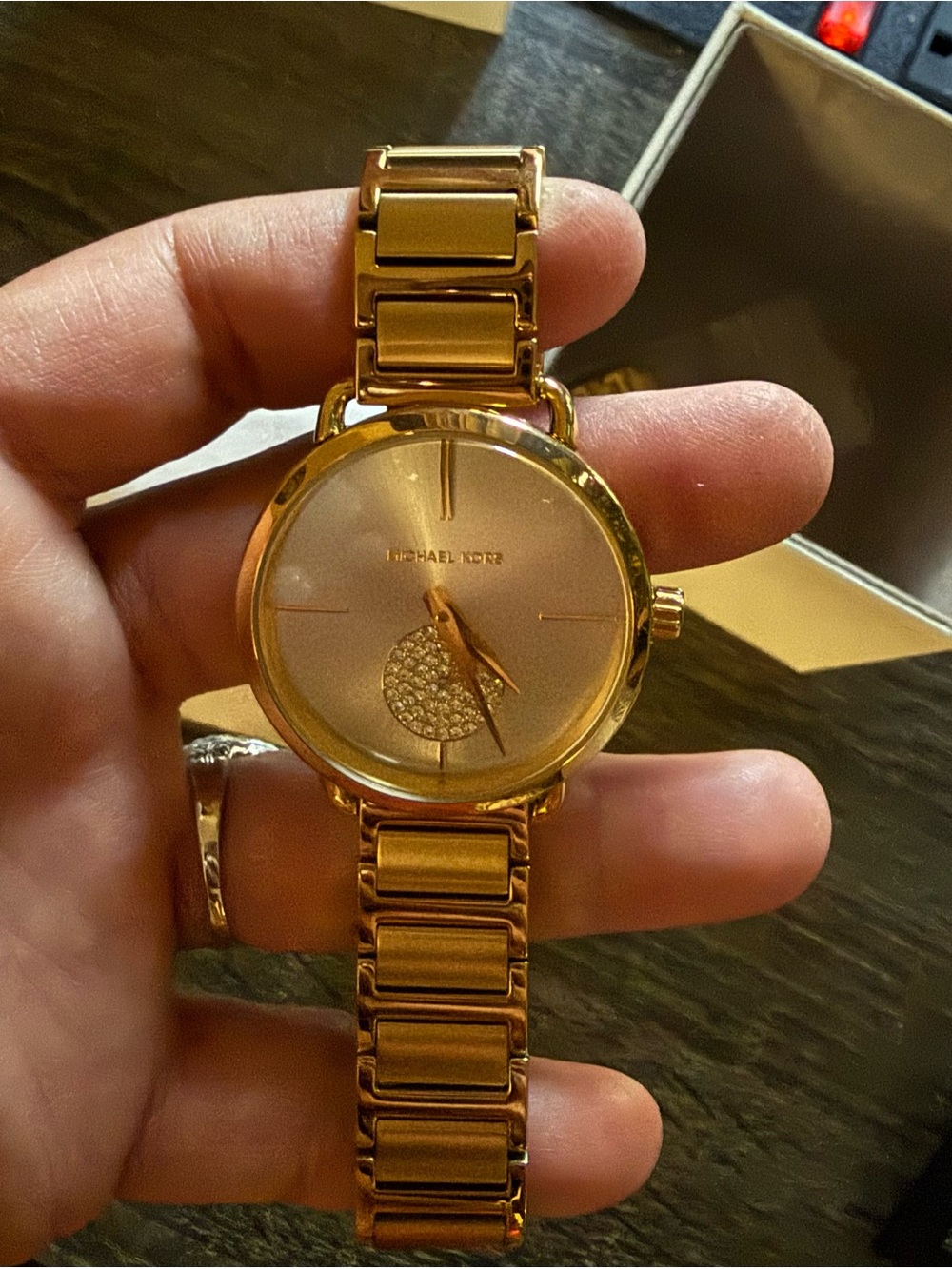 Michael Kors Gold-Tone Crystal Accent Women's Bracelet Watch